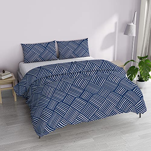 Italian Bed Linen MB Home Basic “Dafne” Bettbezug-Set, Doppelbett, Citylife Blue von Italian Bed Linen