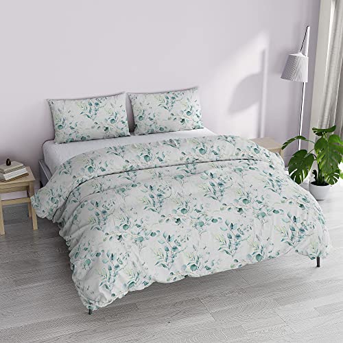 Italian Bed Linen Bettwäsche MB Home Basic “Dafne” Bettbezug-Set, Mikrofaser, Ivy, Doppelbett von Italian Bed Linen