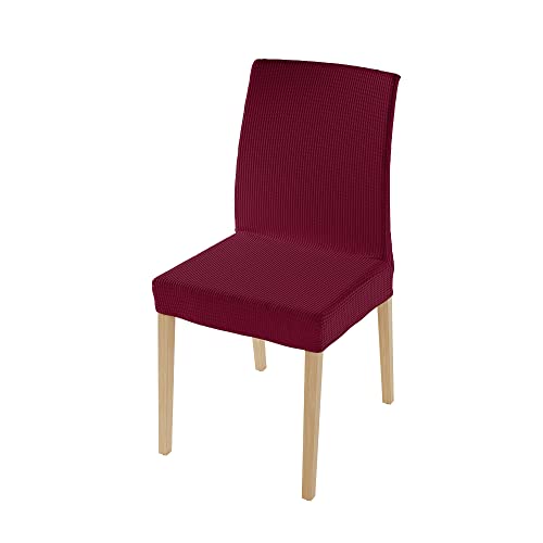 Italian Bed Linen Paar stuhlhussen mit stuhllehne “Leslie”, Bordeaux, Standardgröße von MB HOME BASIC