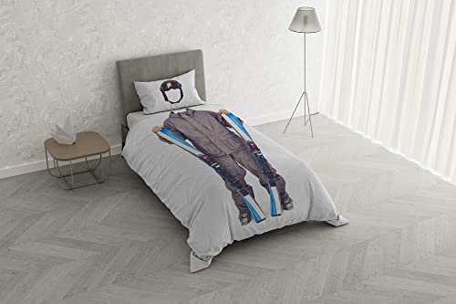Italian Bed Linen MB Home Italy Bettwäsche-Set mit Digitaldruck, Kids, Skifahrer, Einzelbett von Italian Bed Linen