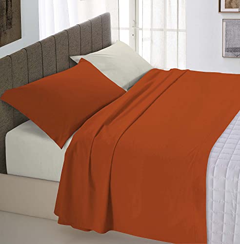 Italian Bed Linen 100% Baumwolle, natürliche Farbe, Erde/cremefarben, Doppelbett-Set von Italian Bed Linen