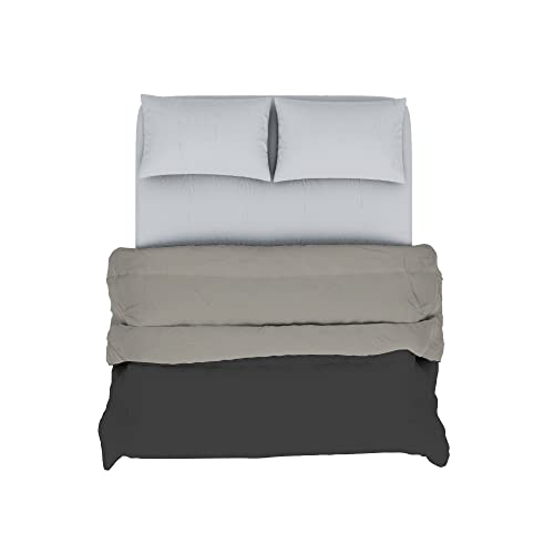 Italian Bed Linen Winter Bettdecke Italy, Dunkelgrau/Hellgrau, 250x200cm von Italian Bed Linen