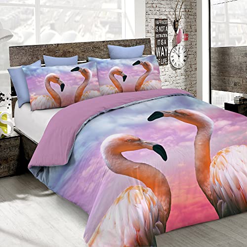 Italian Bed Linen MB Home Italy, Goodnight Bettbezug Set, Flamingo, Doppelbett von Italian Bed Linen