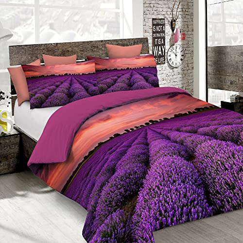 Italian Bed Linen MB Home Italy, Goodnight Bettbezug Set, Lavender, Einzelbett von Italian Bed Linen