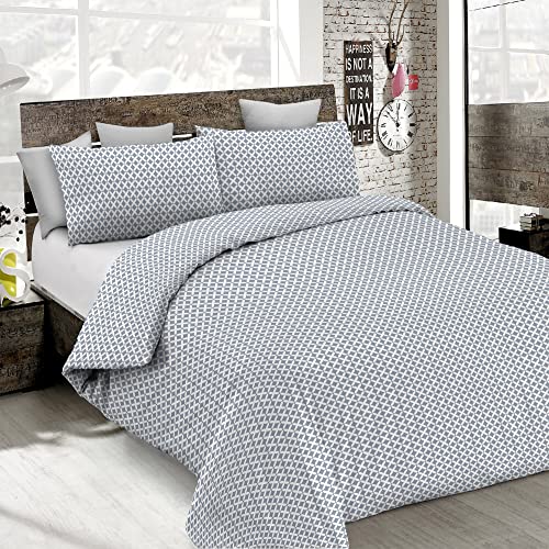 Italian Bed Linen MB Home Italy, Printed Colors” Bettbezug Set, Maiden Grau, Doppelbett von Italian Bed Linen