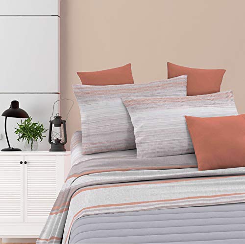 Italian Bed Linen Bettwäsche-Set Athena, Baumwolle, Damour rosa, Einzelne von Italian Bed Linen