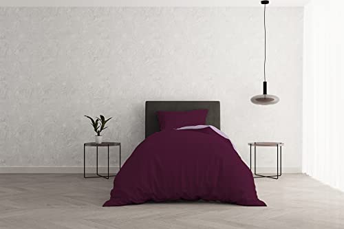Italian Bed Linen Bettbezug Natural Color, Baumwolle, Pflaume/Lila, Einzelbett von Italian Bed Linen