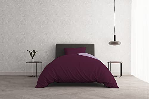 Italian Bed Linen Bettbezug Natural Color, Baumwolle, Pflaume/Lila, französisches Bett von Italian Bed Linen