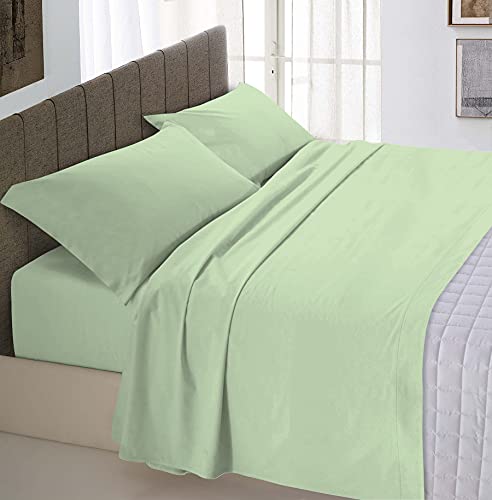 MB Home Italy Max Color Bettwäsche-Set für Doppelbett, Pistazie von Italian Bed Linen