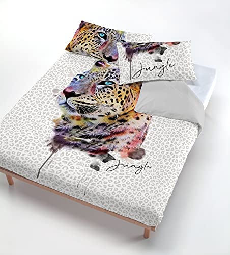 Italian Bed Linen MB Home Italy Bettwäsche-Set mit Digitaldruck, Leopardenmuster, für Doppelbett von Italian Bed Linen