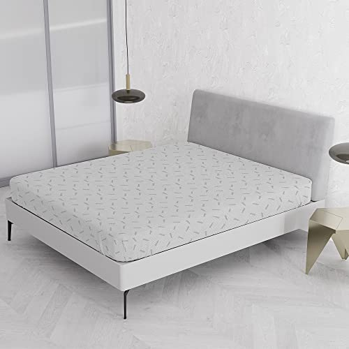 Italian Bed Linen Matratze Abdeckung, Leinen, Silver, Doppelt von Italian Bed Linen