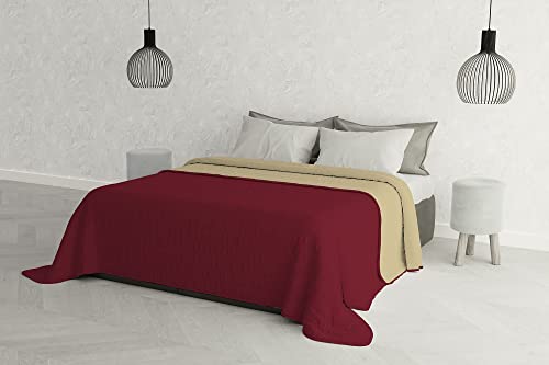 Italian Bed Linen MB Home Italy “Elegant” Sommer-steppdecke, Bordeaux/Creme, 260x270 cm von Italian Bed Linen