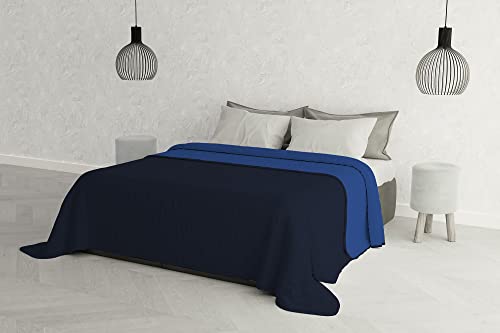 Italian Bed Linen MB Home Italy “Elegant” Sommer-steppdecke, 260x270 cm, Dunkel Blau/Royal von Italian Bed Linen