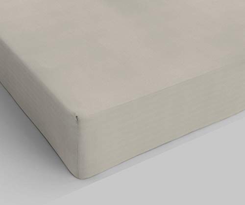 Italian Bed Linen Elegant Spannbettlaken im Winkel 35cm, Mikrofaser, Hellgrau, Einzelne von Italian Bed Linen