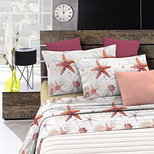 Italian Bed Linen MB Home Italy “Fantasy” Bettwäsche-Set, Leinen, Starfish, Doppelbett von Italian Bed Linen