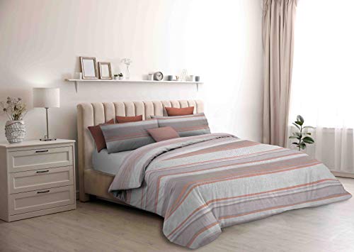 Italian Bed Linen Federbettbezug Athena, Baumwolle, Damour rosa, Einzelne von Italian Bed Linen