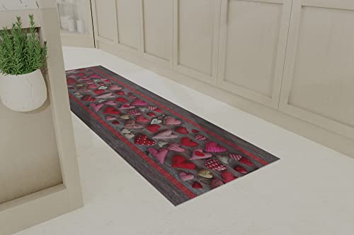 Italian Bed Linen Läufer mit Digitaldruck, Hearts, 50 x 250 cm von Italian Bed Linen