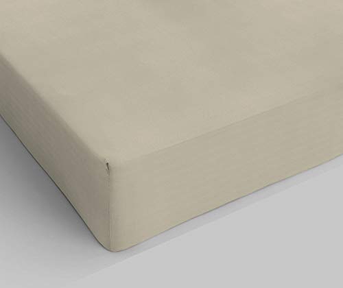 Italian Bed Linen Elegant Spannbettlaken im Winkel 35cm, Mikrofaser, Taupe, Kleine Doppelte von Italian Bed Linen
