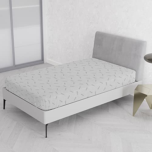 Italian Bed Linen Matratze Abdeckung, Polyester, Silver, Small doppelt von Italian Bed Linen