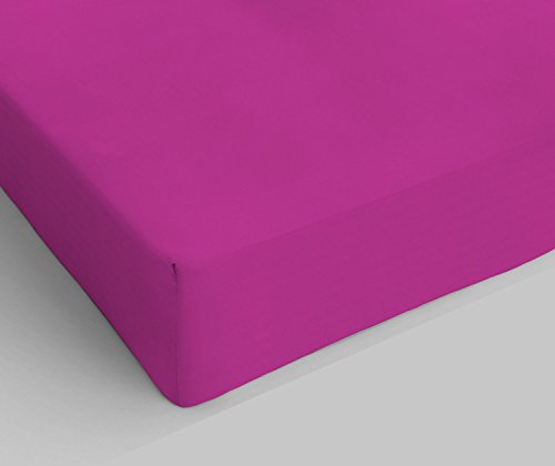 MB Home Italy Spannbettlaken Max Color, Fuchsia, Doppelbett 170 x 200 cm von Italian Bed Linen