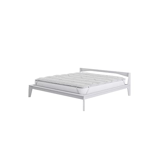 Italian Bed Linen Topper Matratzentopper gepolstert und gesteppt Silver, Weiß, Doppelbett 165x195 cm von Italian Bed Linen