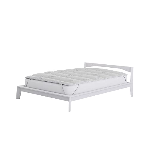 Topper Matratzentopper gepolstert und gesteppt Silver, Weiß, Einzelbett 80x195 cm von Italian Bed Linen