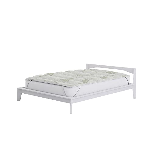 Topper Matratzentopper gepolstert und gesteppt Aloe, Weiß, Einzelbett 80x195 cm von Italian Bed Linen