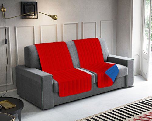 Italian Bed Linen Paket Nr. 2 Sitzbezüge, gesteppt, Elegant, Rot/Royal, 60 x 190 cm von Italian Bed Linen