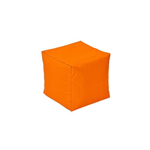MB MILLINDABAG Hocker Würfel 35x35x35 cm Sitzsack für Kinder Jugendliche Beanbag Sessel Kissen Indoor & Outdoor Gaminggeignet & bereits gefüllt Sitzkissen Bodenkissen (Orange) von MB MILLINDABAG