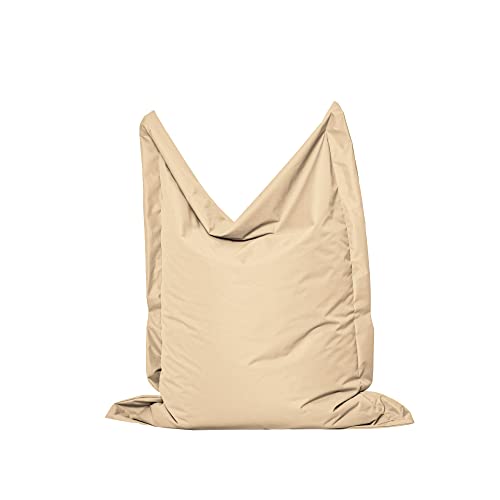 MB MILLINDABAG Rechteckig Sitzsack für Kinder Jugendliche und Erwachsene Beanbag Sitzen & Liegen Indoor & Outdoor Gaminggeignet & bereits gefüllt Sitzkissen (Beige, L - 120 X 160 cm) von MB MILLINDABAG