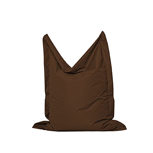 MB MILLINDABAG Rechteckig Sitzsack für Kinder Jugendliche und Erwachsene Beanbag Sitzen & Liegen Indoor & Outdoor Gaminggeignet & bereits gefüllt Sitzkissen (Braun, L - 120 X 160 cm) von MB MILLINDABAG