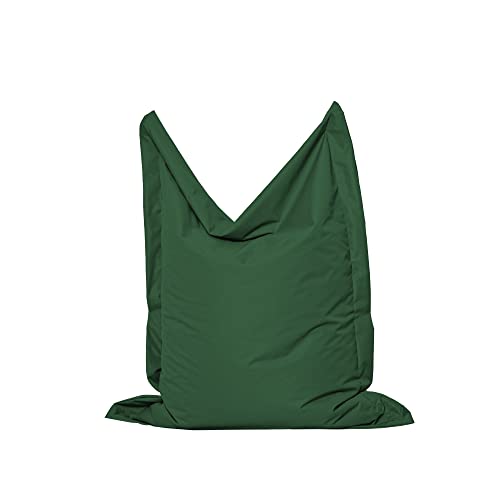 MB MILLINDABAG Rechteckig Sitzsack für Kinder Jugendliche und Erwachsene Beanbag Sitzen & Liegen Indoor & Outdoor Gaminggeignet & bereits gefüllt Sitzkissen (Dunkelgrün, M - 100 X 145 cm) von MB MILLINDABAG