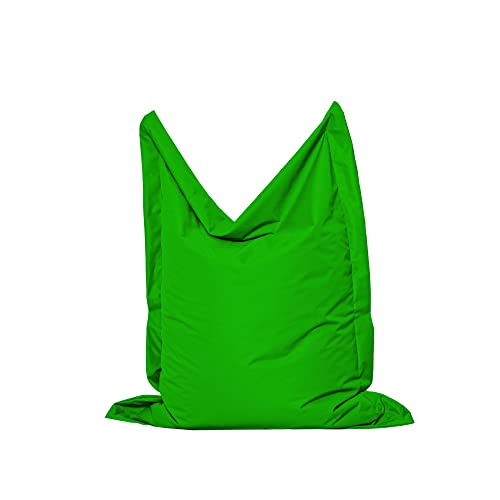 MB MILLINDABAG Rechteckig Sitzsack für Kinder Jugendliche und Erwachsene Beanbag Sitzen & Liegen Indoor & Outdoor Gaminggeignet & bereits gefüllt Sitzkissen (Grün, XL - 145 X 180 cm) von MB MILLINDABAG