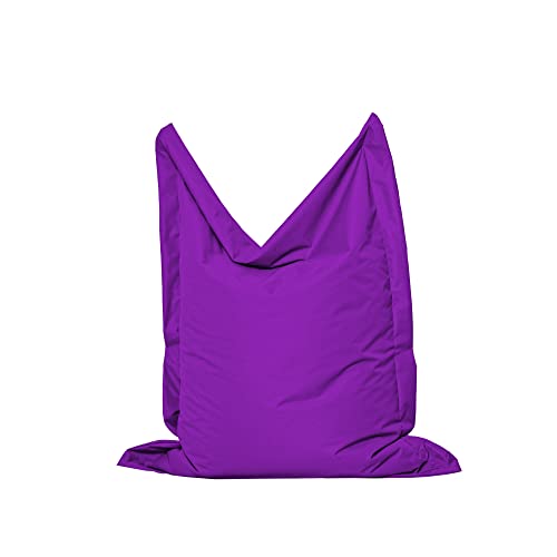 MB MILLINDABAG Rechteckig Sitzsack für Kinder Jugendliche und Erwachsene Beanbag Sitzen & Liegen Indoor & Outdoor Gaminggeignet & bereits gefüllt Sitzkissen (Lila, L - 120 X 160 cm) von MB MILLINDABAG