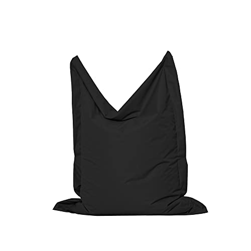 MB MILLINDABAG Rechteckig Sitzsack für Kinder Jugendliche und Erwachsene Beanbag Sitzen & Liegen Indoor & Outdoor Gaminggeignet & bereits gefüllt Sitzkissen (Schwarz, M - 100 X 145 cm) von MB MILLINDABAG