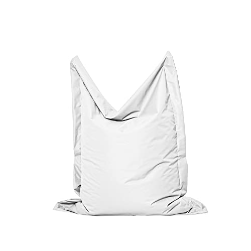 MB MILLINDABAG Rechteckig Sitzsack für Kinder Jugendliche und Erwachsene Beanbag Sitzen & Liegen Indoor & Outdoor Gaminggeignet & bereits gefüllt Sitzkissen (Weiß, L - 120 X 160 cm) von MB MILLINDABAG