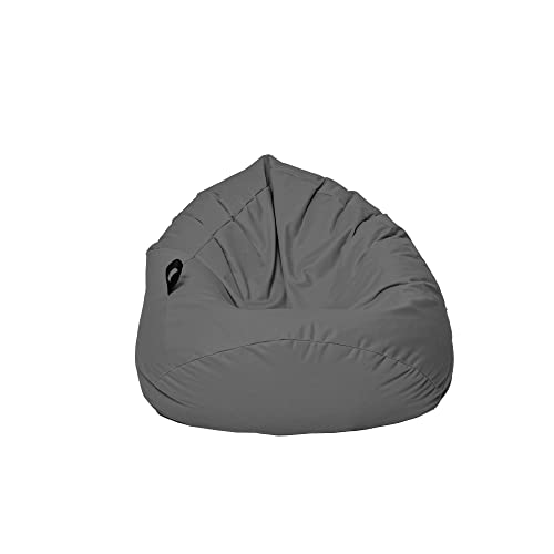 MILLINDABAG Kastanie Tropfenform Sitzsack für Kinder Jugendliche und Erwachsene Beanbag Kissen Indoor & Outdoor Gaminggeignet bereits gefüllt Sitzkissen Bodenkissen (Anthrazit, XXL-Durchmesser 88 cm) von MB MILLINDABAG