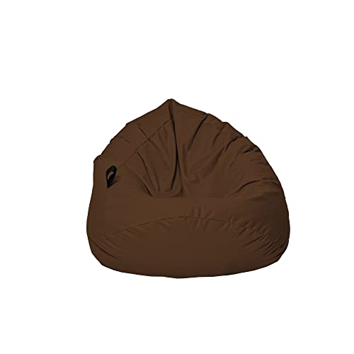 MILLINDABAG Kastanie Tropfenform Sitzsack für Kinder Jugendliche und Erwachsene Beanbag Kissen Indoor & Outdoor Gaminggeignet bereits gefüllt Sitzkissen Bodenkissen (Braun, XXL-Durchmesser 88 cm) von MB MILLINDABAG