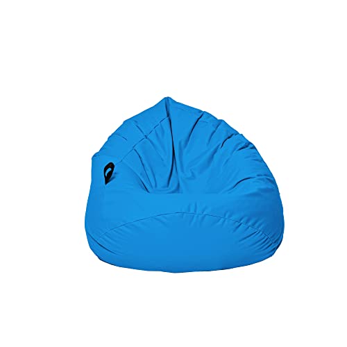 MILLINDABAG Kastanie Tropfenform Sitzsack für Kinder Jugendliche und Erwachsene Beanbag Kissen Indoor & Outdoor Gaminggeignet bereits gefüllt Sitzkissen Bodenkissen (Hellblau, XL-Durchmesser 77 cm) von MB MILLINDABAG