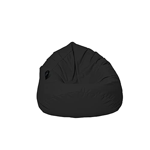 MILLINDABAG Kastanie Tropfenform Sitzsack für Kinder Jugendliche und Erwachsene Beanbag Kissen Indoor & Outdoor Gaminggeignet bereits gefüllt Sitzkissen Bodenkissen (Schwarz, XXL-Durchmesser 88 cm) von MB MILLINDABAG