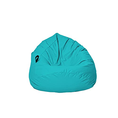 MILLINDABAG Kastanie Tropfenform Sitzsack für Kinder Jugendliche und Erwachsene Beanbag Kissen Indoor & Outdoor Gaminggeignet bereits gefüllt Sitzkissen Bodenkissen (Türkis, XL-Durchmesser 77 cm) von MB MILLINDABAG