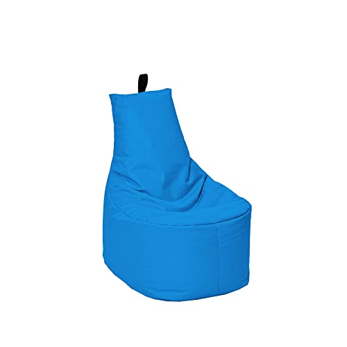 MILLINDABAG Modern Sitzsack für Kinder und Erwachsene Sessel Kissen In & Outdoor Gaminggeignet & bereits gefüllt Sitzkissen Bodenkissen (Hellblau, XXL - Durchmesser 78 cm ohne Hocker) von MB MILLINDABAG