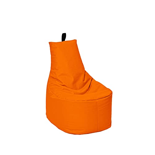 MILLINDABAG Modern Sitzsack für Kinder und Erwachsene Sessel Kissen In & Outdoor Gaminggeignet & bereits gefüllt Sitzkissen Bodenkissen (Orange, XL - Durchmesser 65 cm ohne Hocker) von MB MILLINDABAG