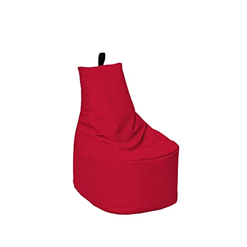 MILLINDABAG Modern Sitzsack für Kinder und Erwachsene Sessel Kissen In & Outdoor Gaminggeignet & bereits gefüllt Sitzkissen Bodenkissen (Rot, XL - Durchmesser 65 cm ohne Hocker) von MB MILLINDABAG