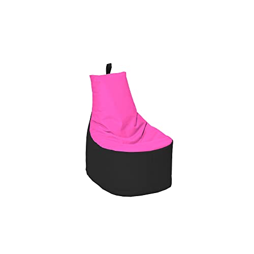 MILLINDABAG Modern Sitzsack für Kinder und Erwachsene Sessel Kissen In & Outdoor Gaminggeignet & bereits gefüllt Sitzkissen Bodenkissen (Schwarz - Pink, XL - Durchmesser 65 cm ohne Hocker) von MB MILLINDABAG