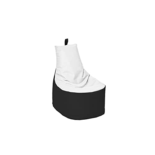 MILLINDABAG Modern Sitzsack für Kinder und Erwachsene Sessel Kissen In & Outdoor Gaminggeignet & bereits gefüllt Sitzkissen Bodenkissen (Schwarz - Weiß, XXL - Durchmesser 78 cm ohne Hocker) von MB MILLINDABAG
