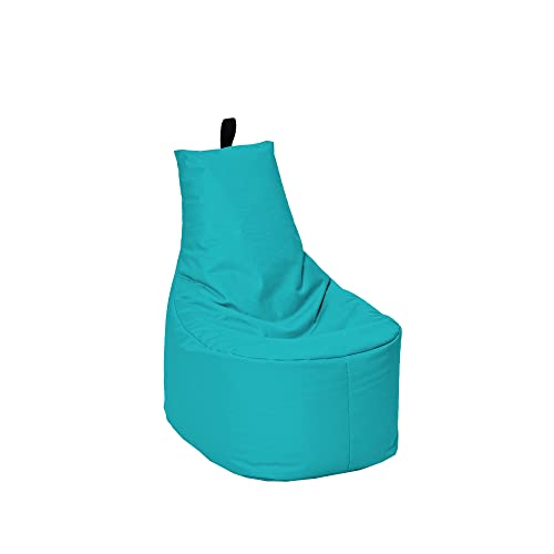 MILLINDABAG Modern Sitzsack für Kinder und Erwachsene Sessel Kissen In & Outdoor Gaminggeignet & bereits gefüllt Sitzkissen Bodenkissen (Türkis, XL - Durchmesser 65 cm ohne Hocker) von MB MILLINDABAG