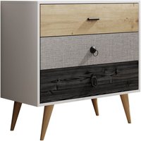 Mb Moebel - Kommode 3 Schubladen Schubladenblock Sideboard Schlafzimmer Schrank Klamotenschrank 80x78,8x39,5cm Modell Leticia von MB MOEBEL