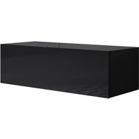 Mb Moebel - Lowboard Hängend TV-Schrank Fernsehtisch tv Möbel TV-Ständer 1 Falltür 100x30x40cm Modell Luke H1 Schwarz Glanz von MB MOEBEL