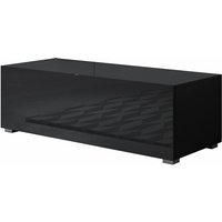 Mb Moebel - Lowboard Stehend 2cm Füsse TV-Schrank Fernsehtisch tv Möbel TV-Ständer 1 Falltür 100x32x40cm Modell Luke H1 Schwarz Glanz von MB MOEBEL